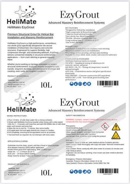 EzyGrout – 10 Litres of Premium Cementitious Grout