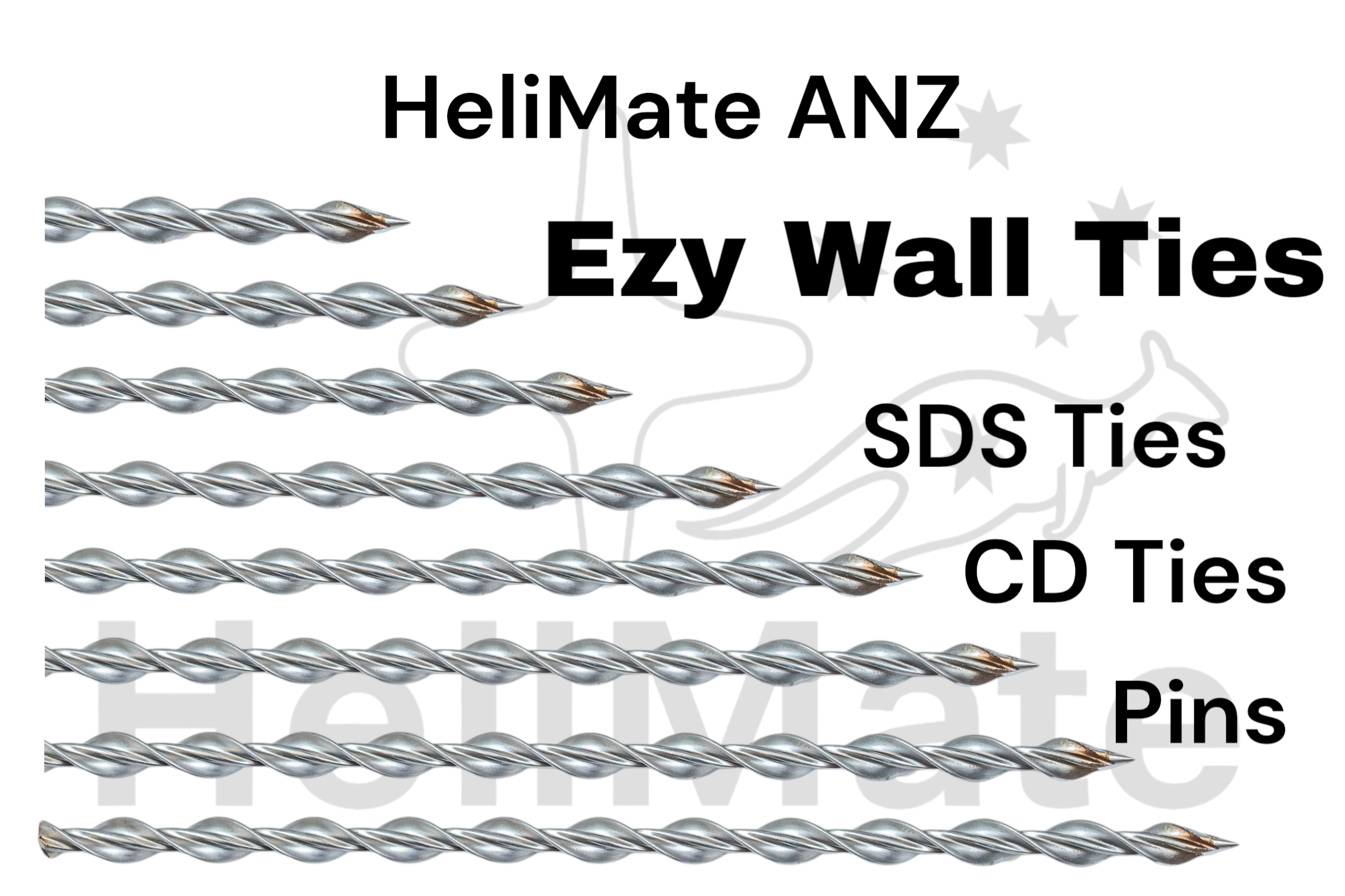 HeliMate’s Remedial Wall Tie 8mm x 155mm, CD Ties, Brick Ties, Cavity Ties, Reinforcement Ties, 316 Wall connectors