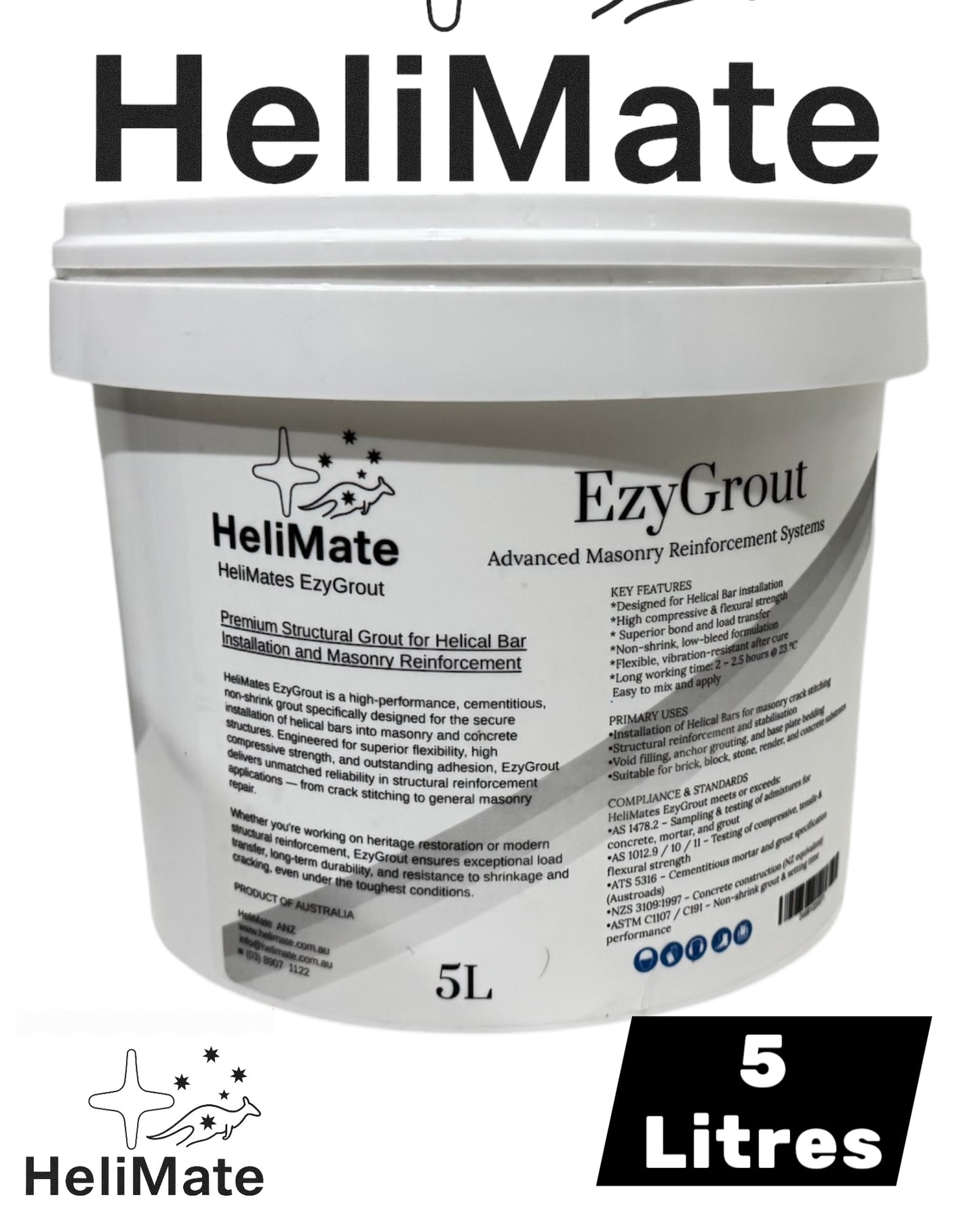 EzyGrout – 5 Litre Bucket of Premium Cementitious Grout