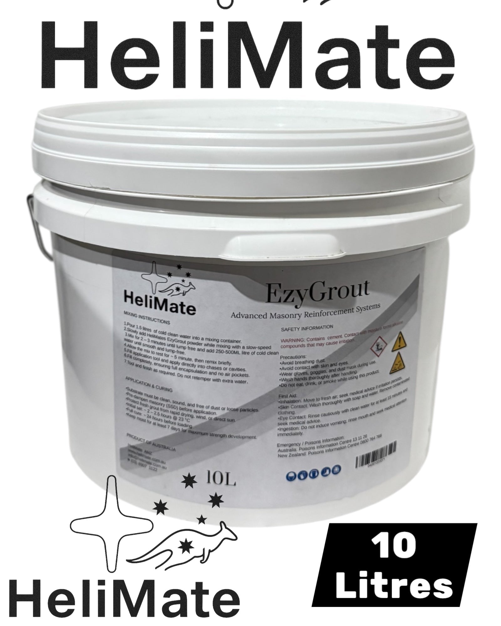 EzyGrout – 10 Litres of Premium Cementitious Grout - HeliMate AUS/NZ