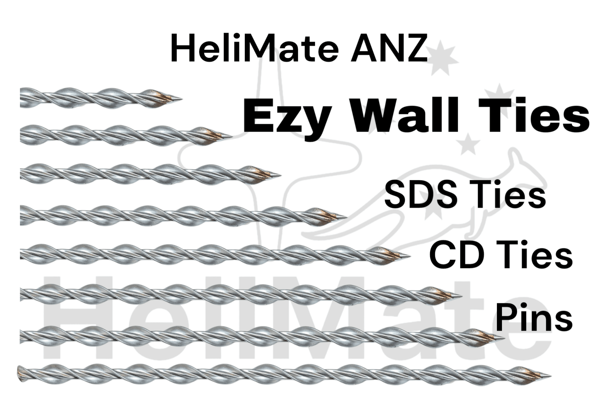 HeliMate’s Remedial Wall Tie 8mm x 155mm, CD Ties, Brick Ties, Cavity Ties, Reinforcement Ties, 316 Wall connectors