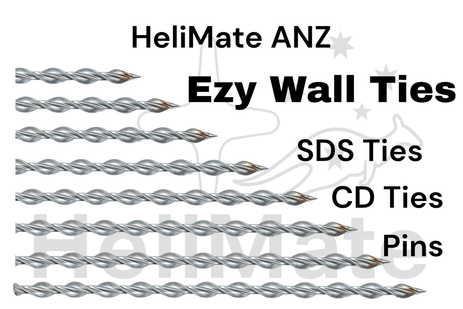 HeliMate’s Remedial Wall Tie 8mm x 325mm, CD Ties, Brick Ties, Cavity Ties, Reinforcement Ties, 316 Wall connectors - HeliMate AUS/NZ