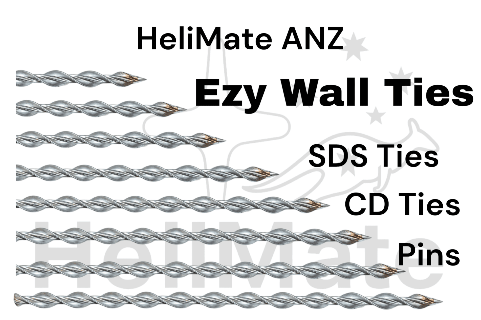 HeliMate’s Remedial Wall Tie 8mm x 325mm, CD Ties, Brick Ties, Cavity Ties, Reinforcement Ties, 316 Wall connectors - HeliMate AUS/NZ