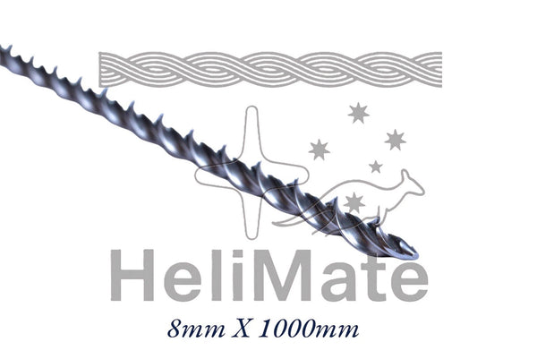 HeliMate’s 50 Pack Helical Bar, 8mmx1000mm AISI 316L, Australian Made Helical RIO/SDS